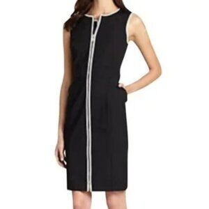 Lafayette 148 black and white zipper dress size 6 NWT